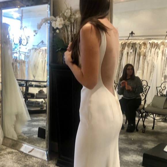 Ines Di Santo chic silk cowl neck wedding dress - Picture 3 of 8